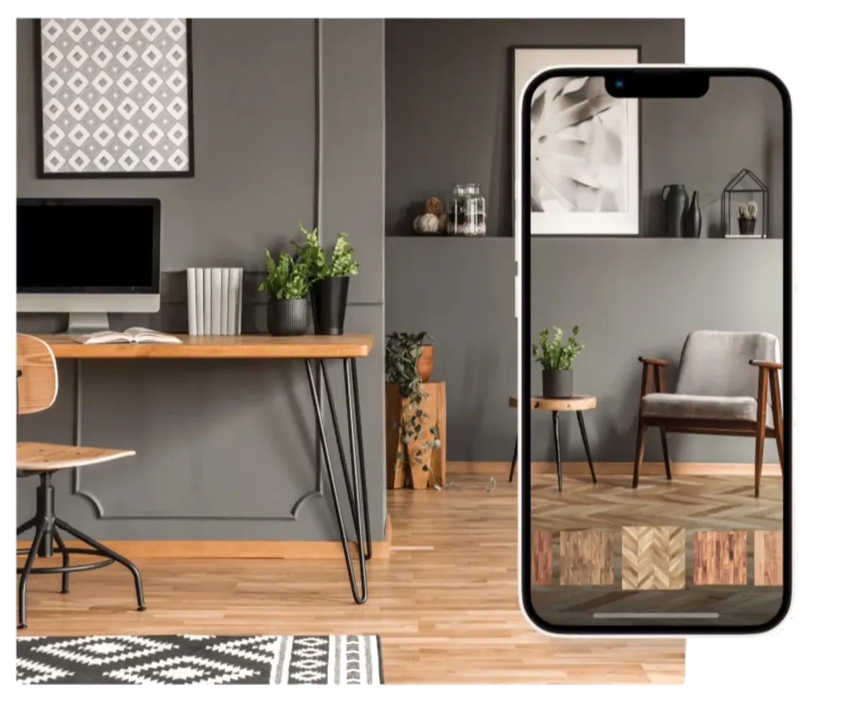 Use Carpeteria Carpet One's room visualizer app on your smartphone to see how different flooring options will look installed in your home.