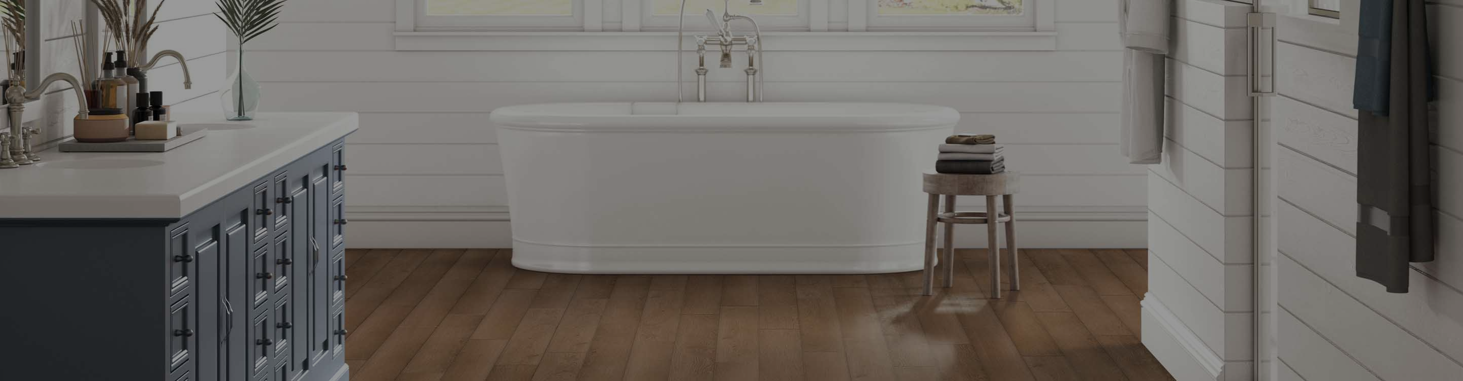 luxury vinyl flooring installation in bathroom