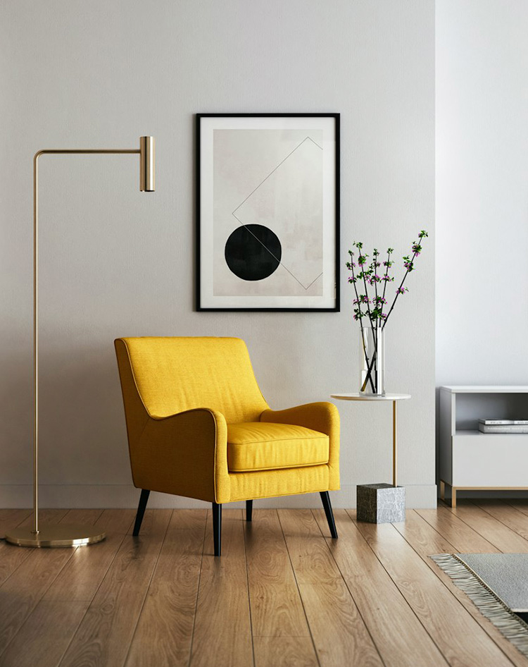 Living area with sleek laminate flooring for a modern look