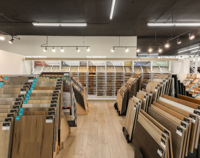 LVP flooring display at Carpeteria Carpet One's Miramar Road Sand Diego Showroom